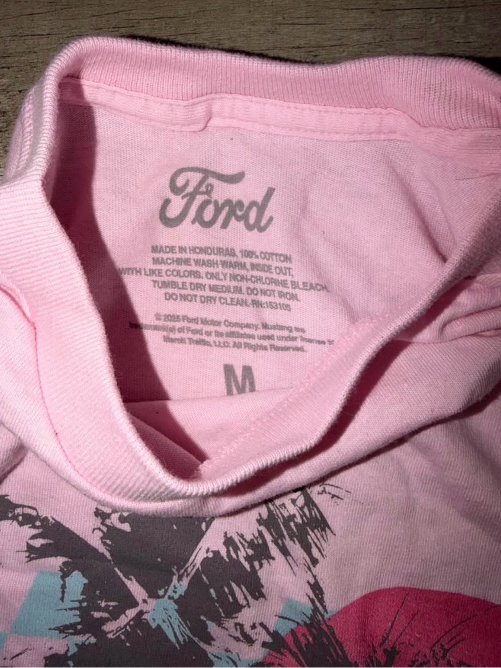 Ford Mustang Graphic Tee in Pink with Purple & Blue Accents - Picture 2 of 2